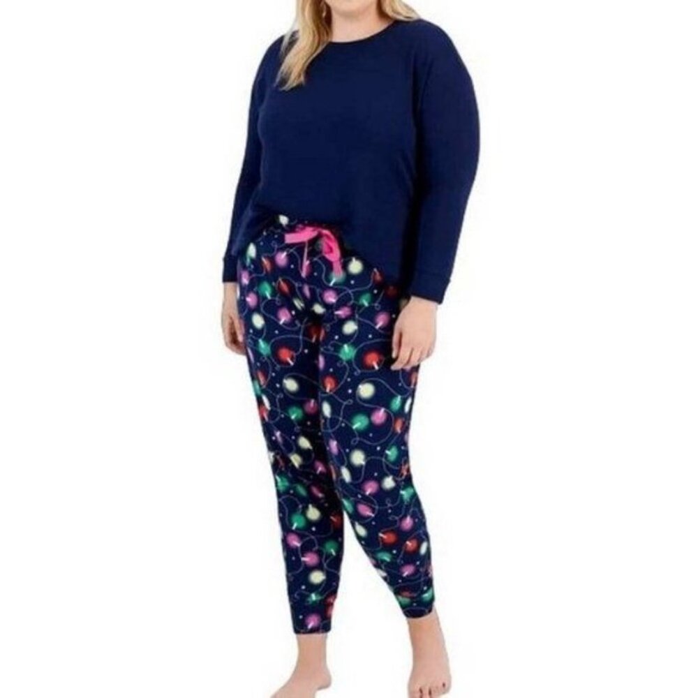JENNI Long Sleeve Mix It Holiday Pajama Set XXL (8181)
